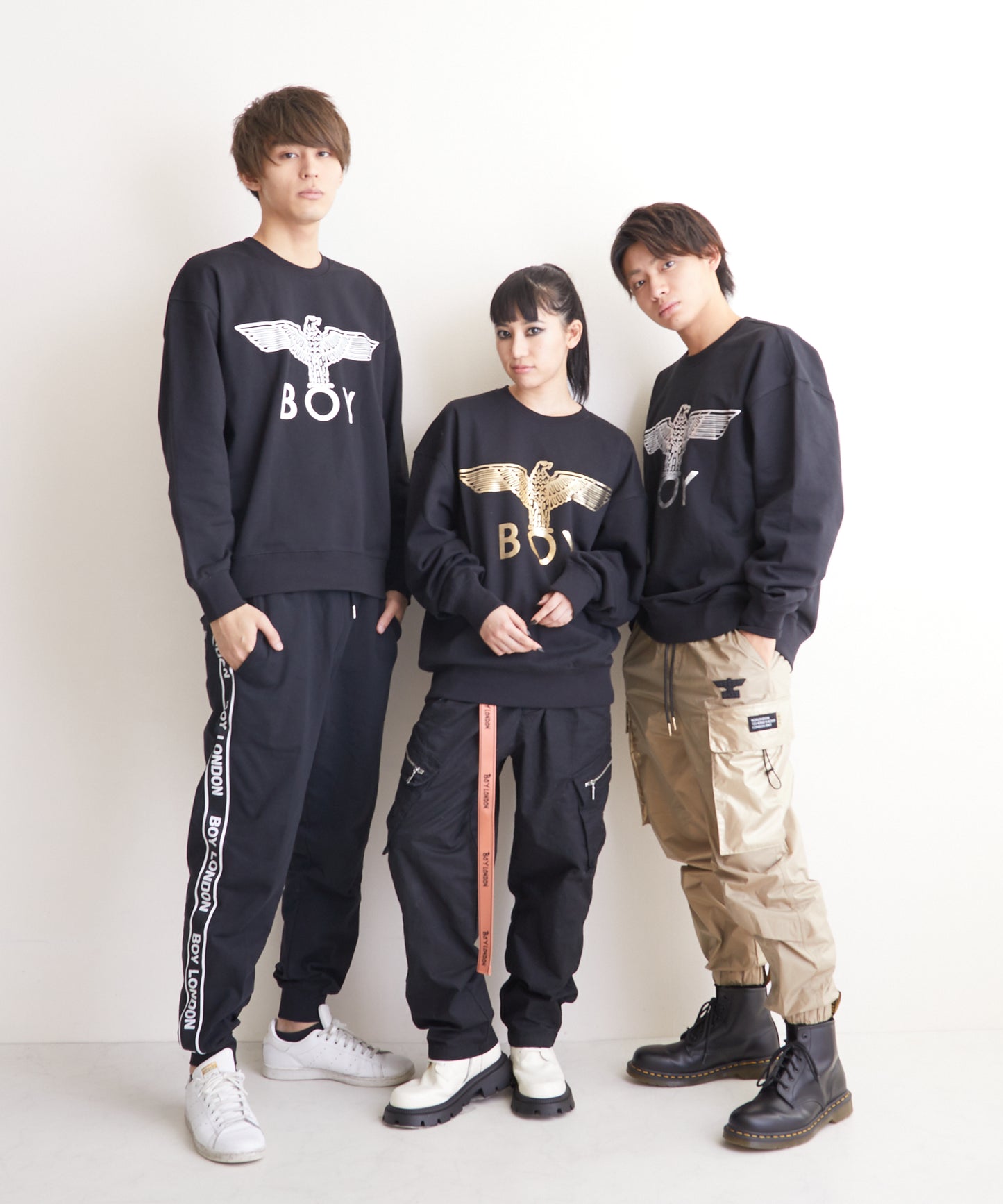 CLASSIC EAGLE BOY CREWNECK SWEAT BLACK/WHITE【AFJ-2000-SWB01 】