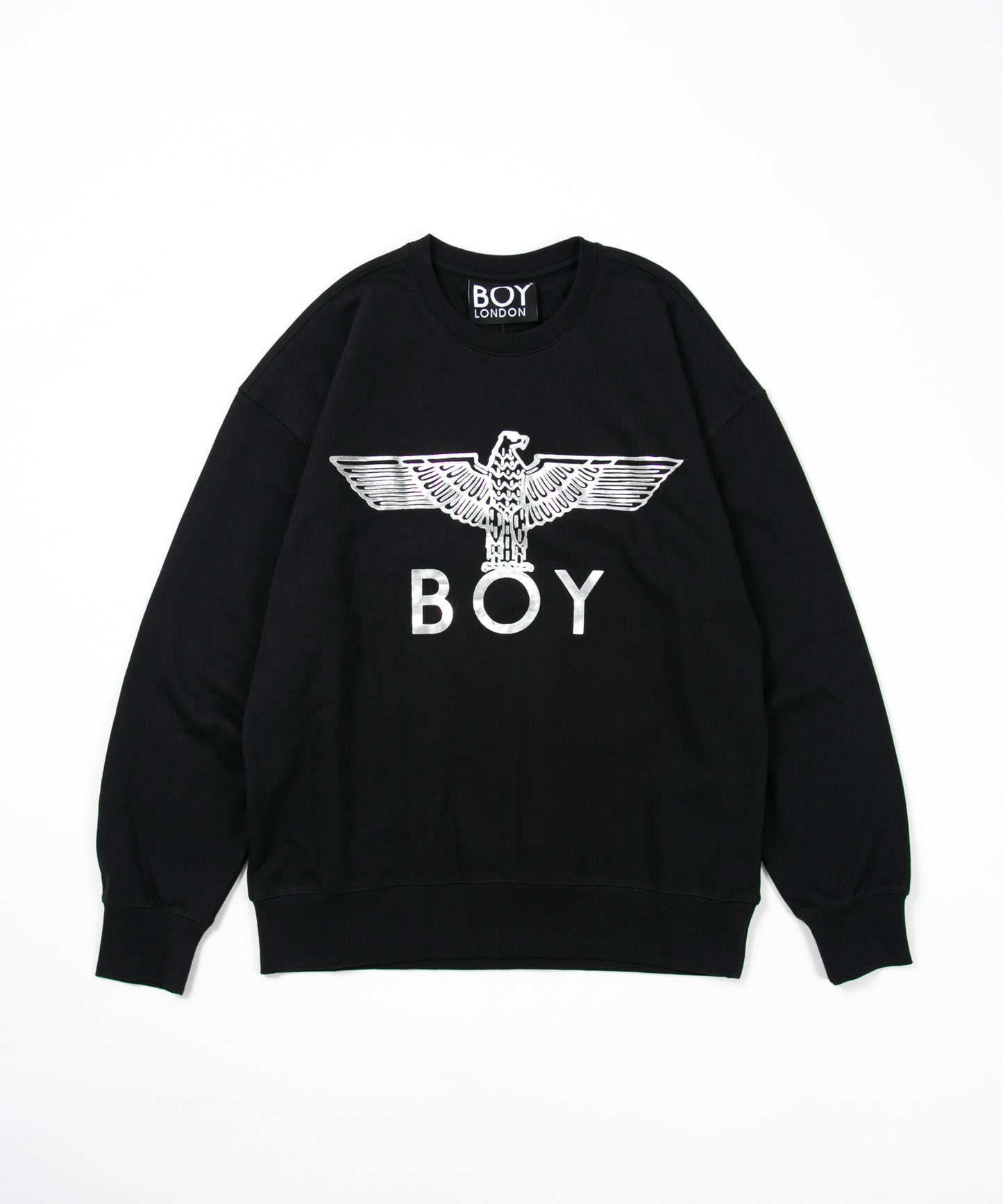 CLASSIC EAGLE BOY CREWNECK SWEAT BLACK/SILVAR【AFJ-2000-SWB03】