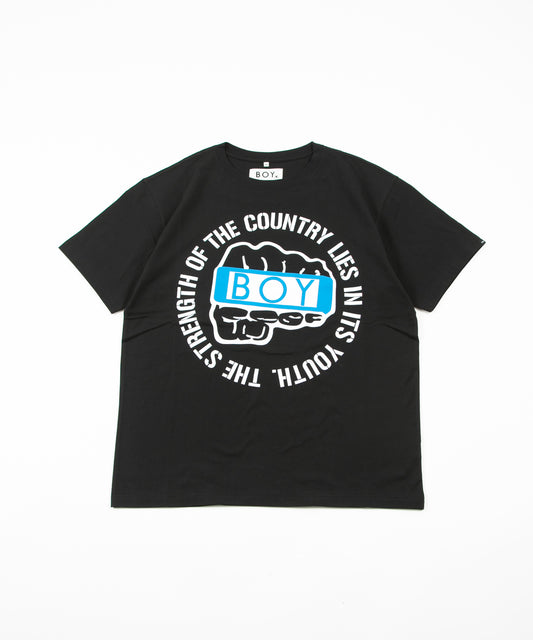 KNUCKLE LOGO TEE BLACK【AFJ-HRT00402】