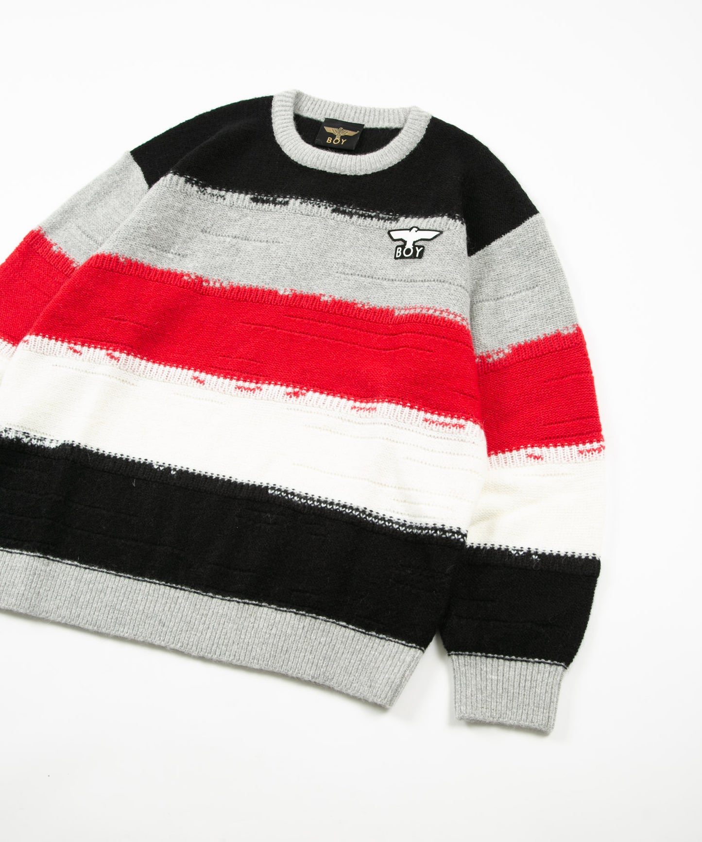 BORDER CREW NECK KNIT MULTI【B231N6000102】