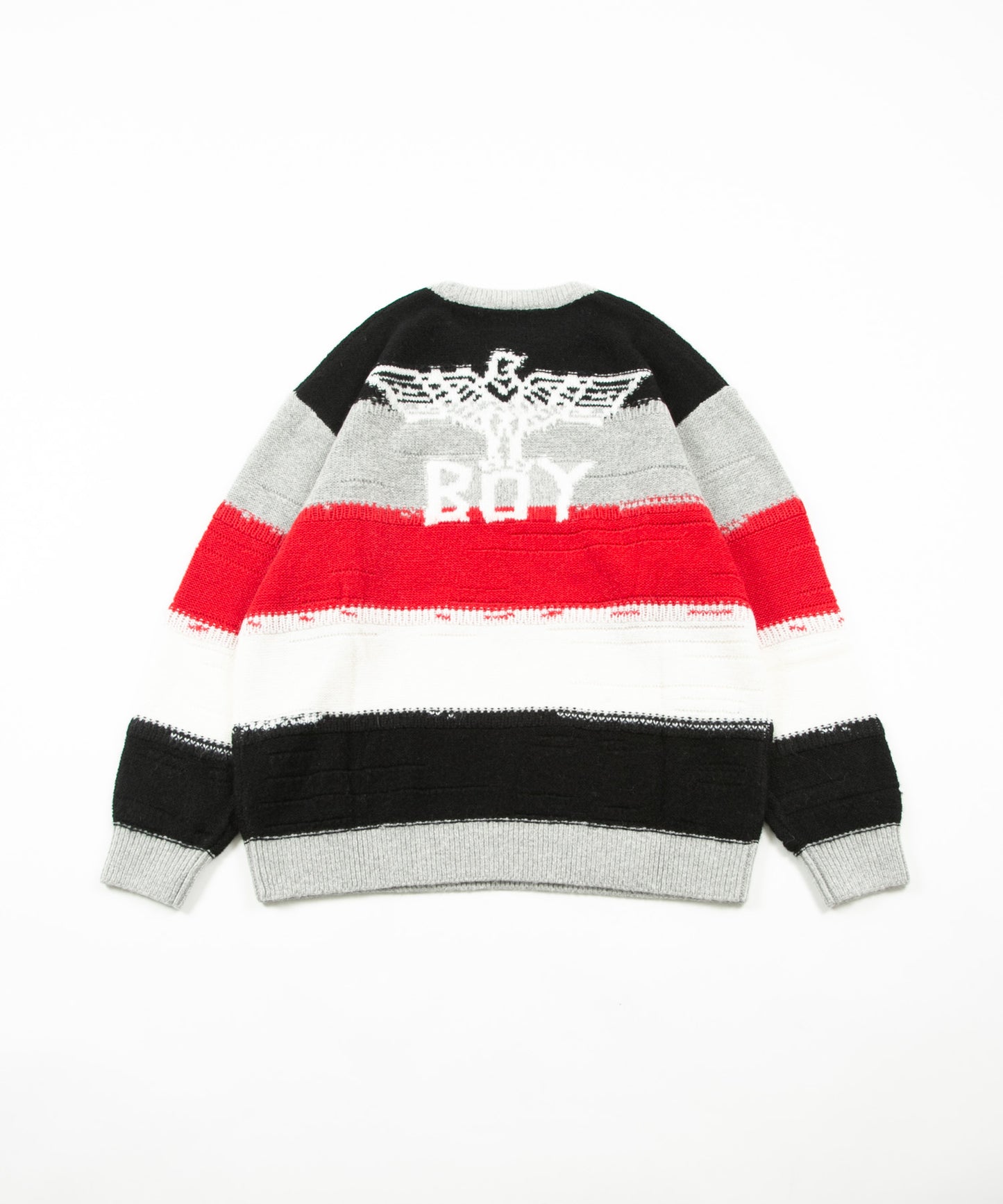 BORDER CREW NECK KNIT MULTI【B231N6000102】