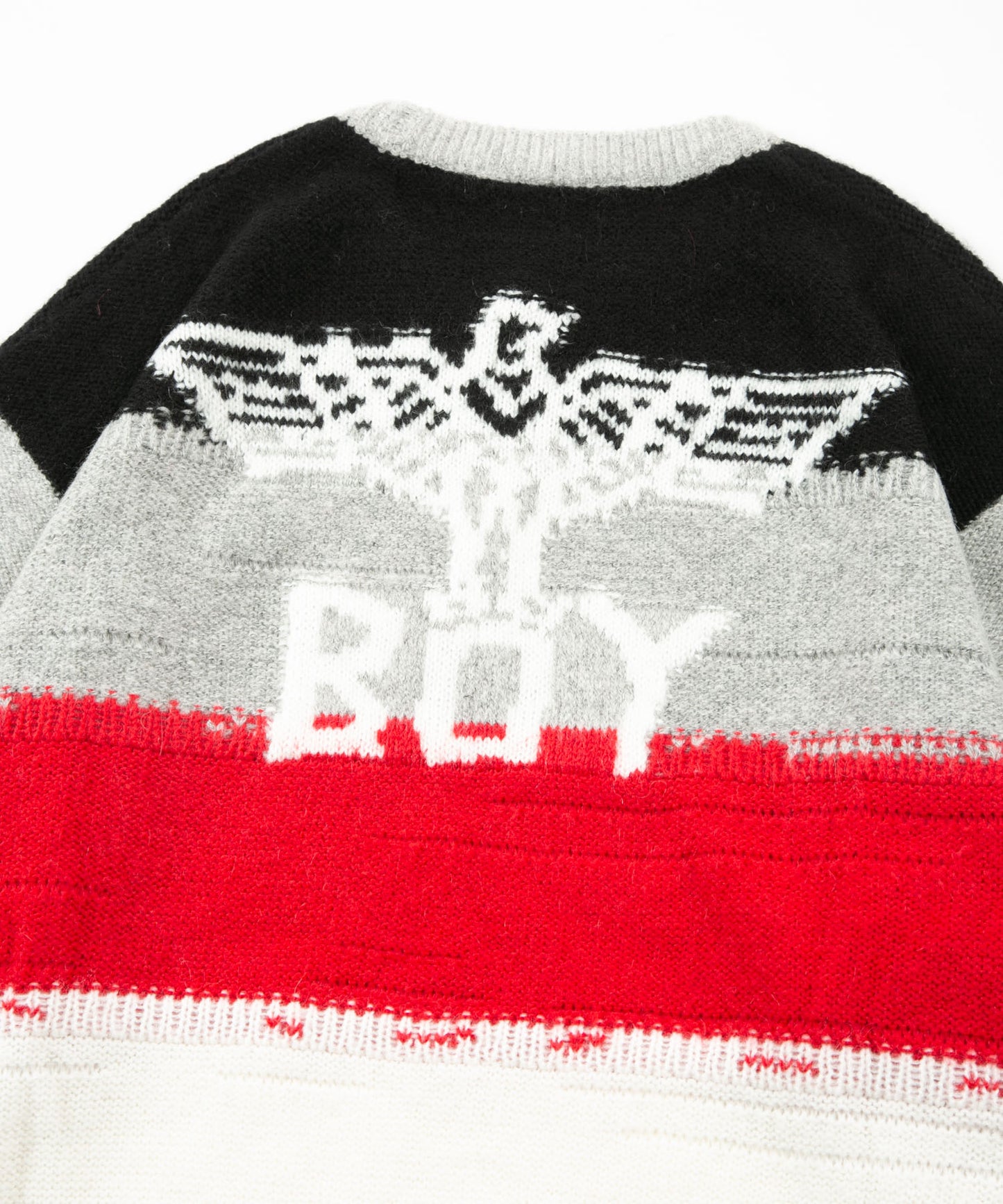 BORDER CREW NECK KNIT MULTI【B231N6000102】