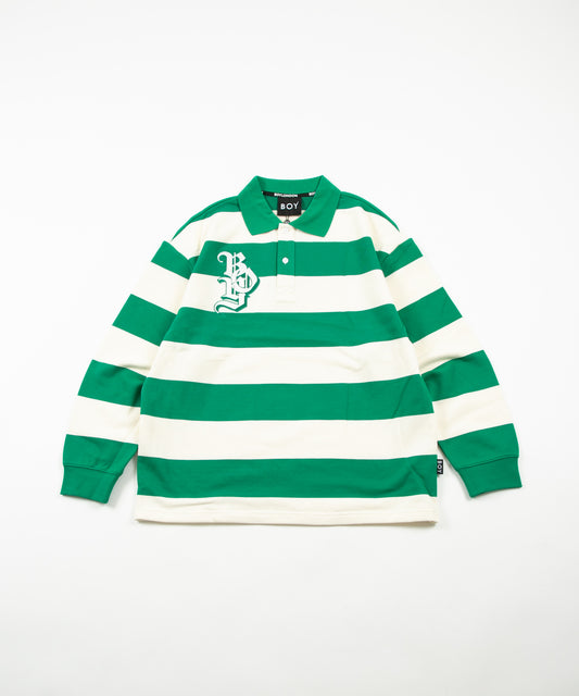 SWEAT RUGBY SHIRT GREEN【B231N0370405】