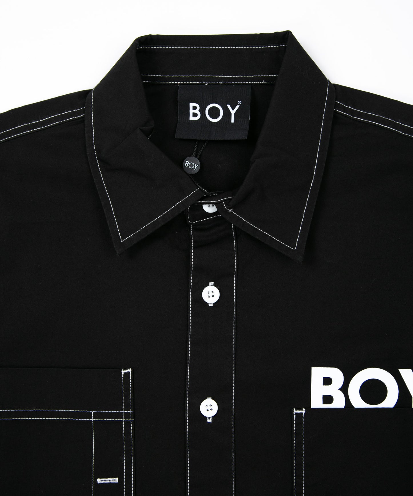 COTTON STITCH SHIRT BLACK【B223M2170002】