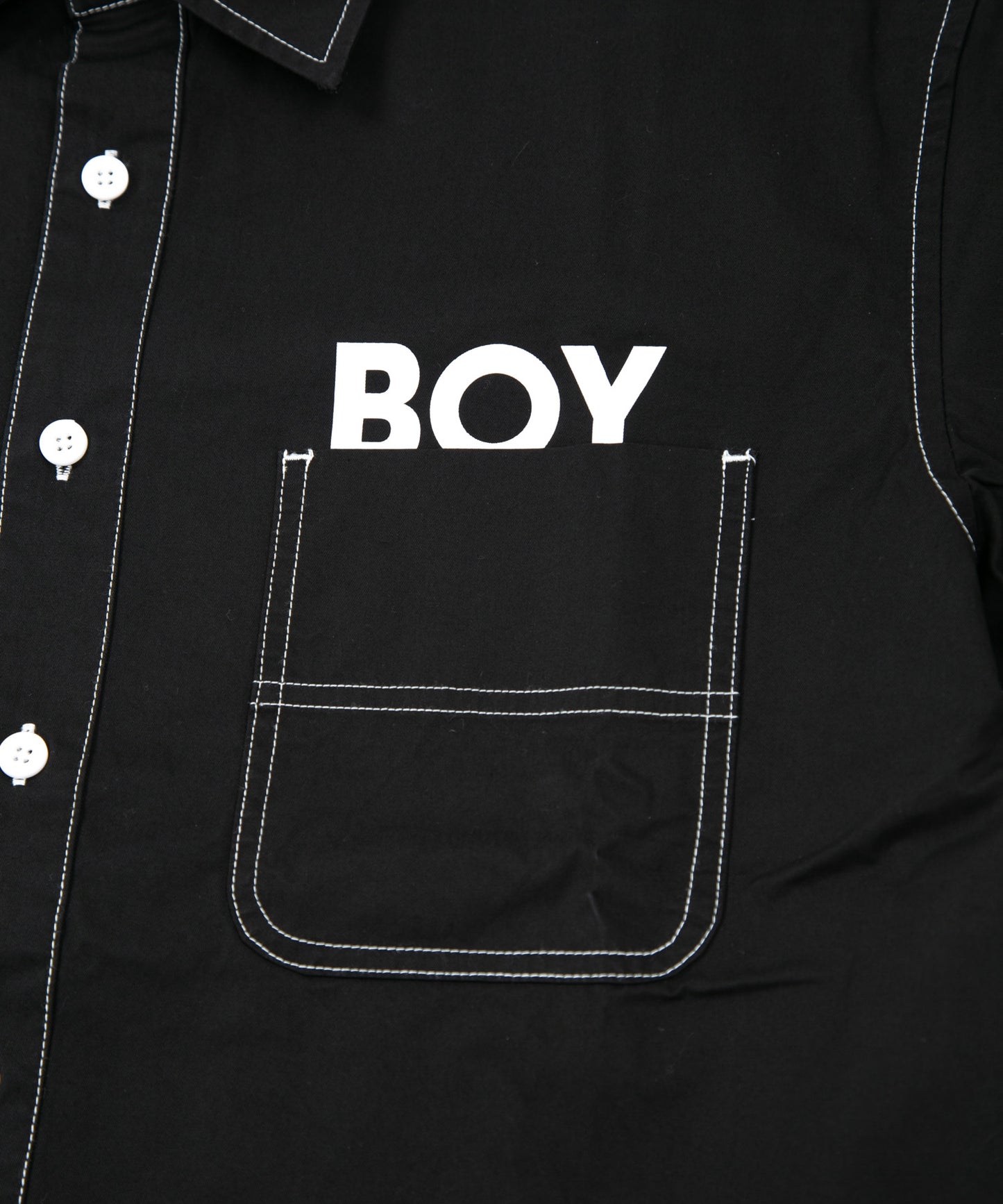 COTTON STITCH SHIRT BLACK【B223M2170002】