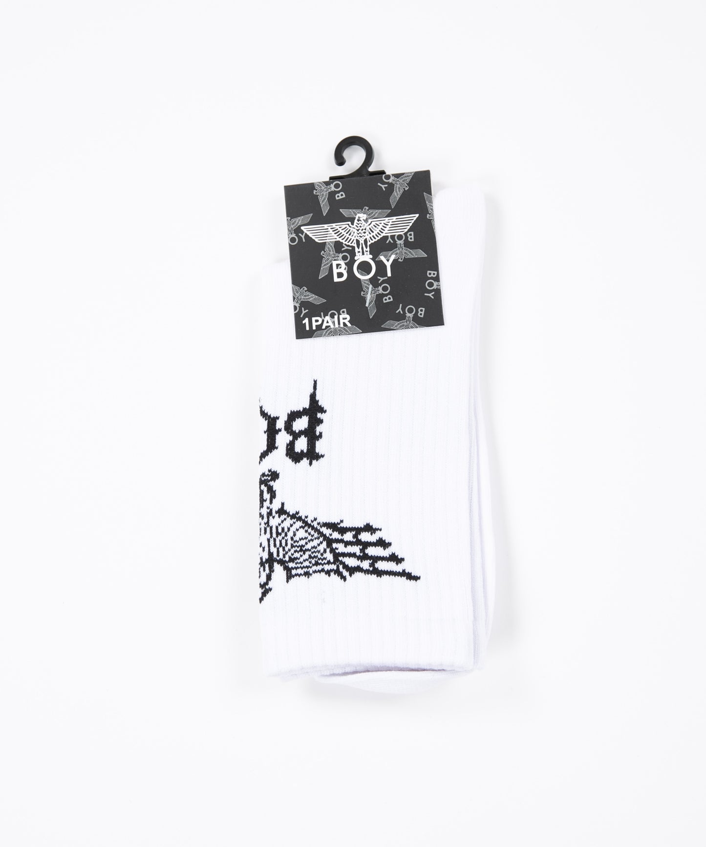 EAGLE&LOGO RIB SOCKS WHITE【B223N8100101】
