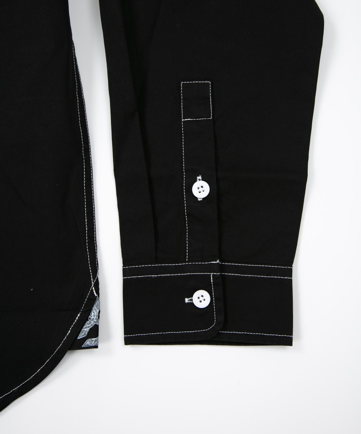 COTTON STITCH SHIRT BLACK【B223M2170002】