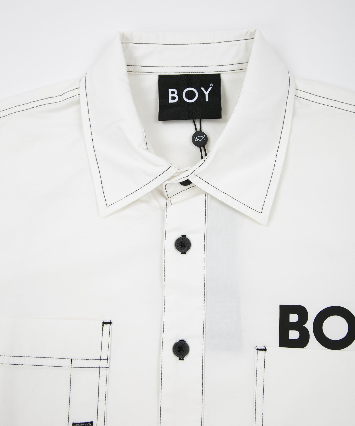 COTTON STITCH SHIRT WHITE【B223M2170001】