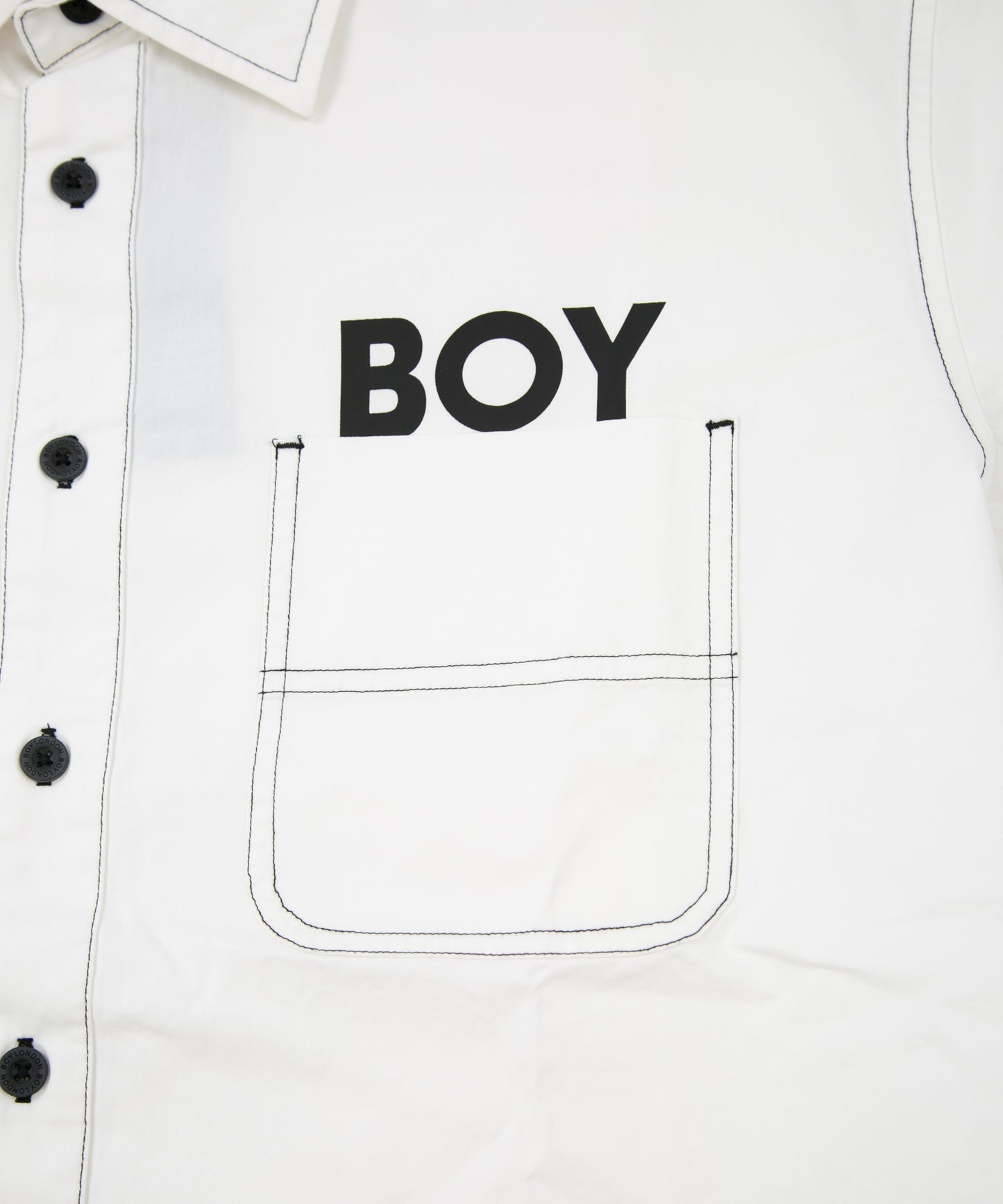 COTTON STITCH SHIRT WHITE【B223M2170001】