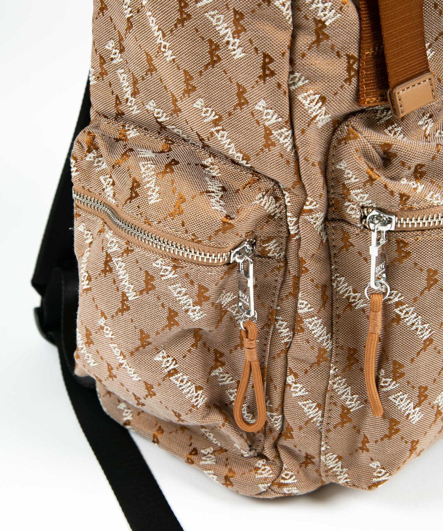 DOUBLE BUCKLE JACQUARD BACKPACK BROWN【B224N8501108】