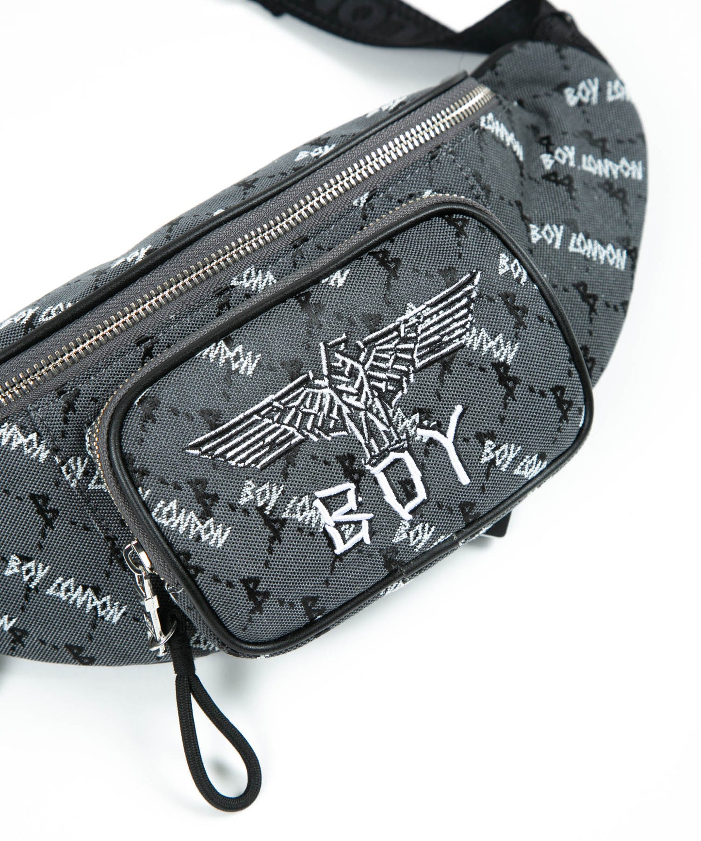 JACQUARD WAIST BAG BLACK【B224N8501202】