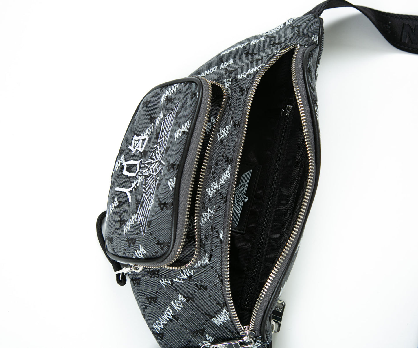 JACQUARD WAIST BAG BLACK【B224N8501202】