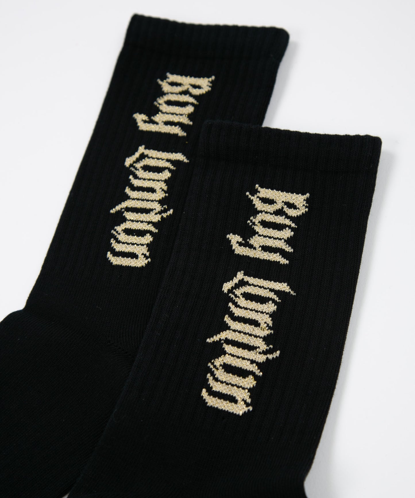 BOY LONDON LOGO RIB SOCKS BLACK【B223N8100302】