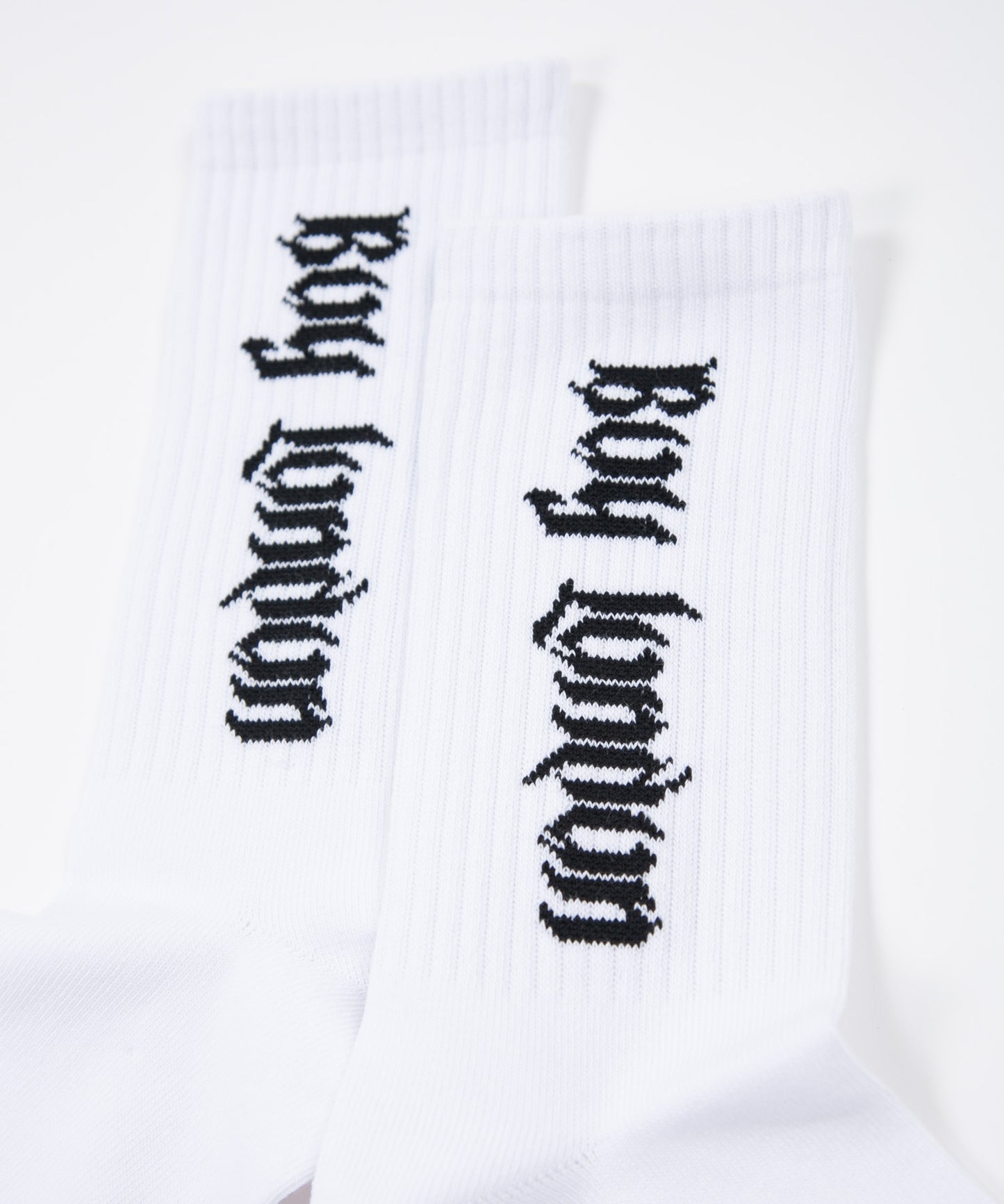 BOY LONDON LOGO RIB SOCKS WHITE【B223N8100301】