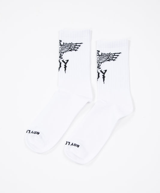 EAGLE&LOGO RIB SOCKS WHITE【B223N8100101】