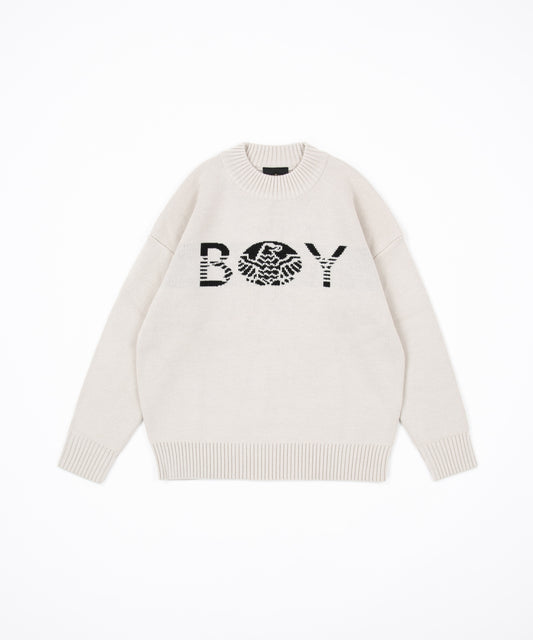BOY CREW NECK SWEATER OFF WHITE【B223N6060031】