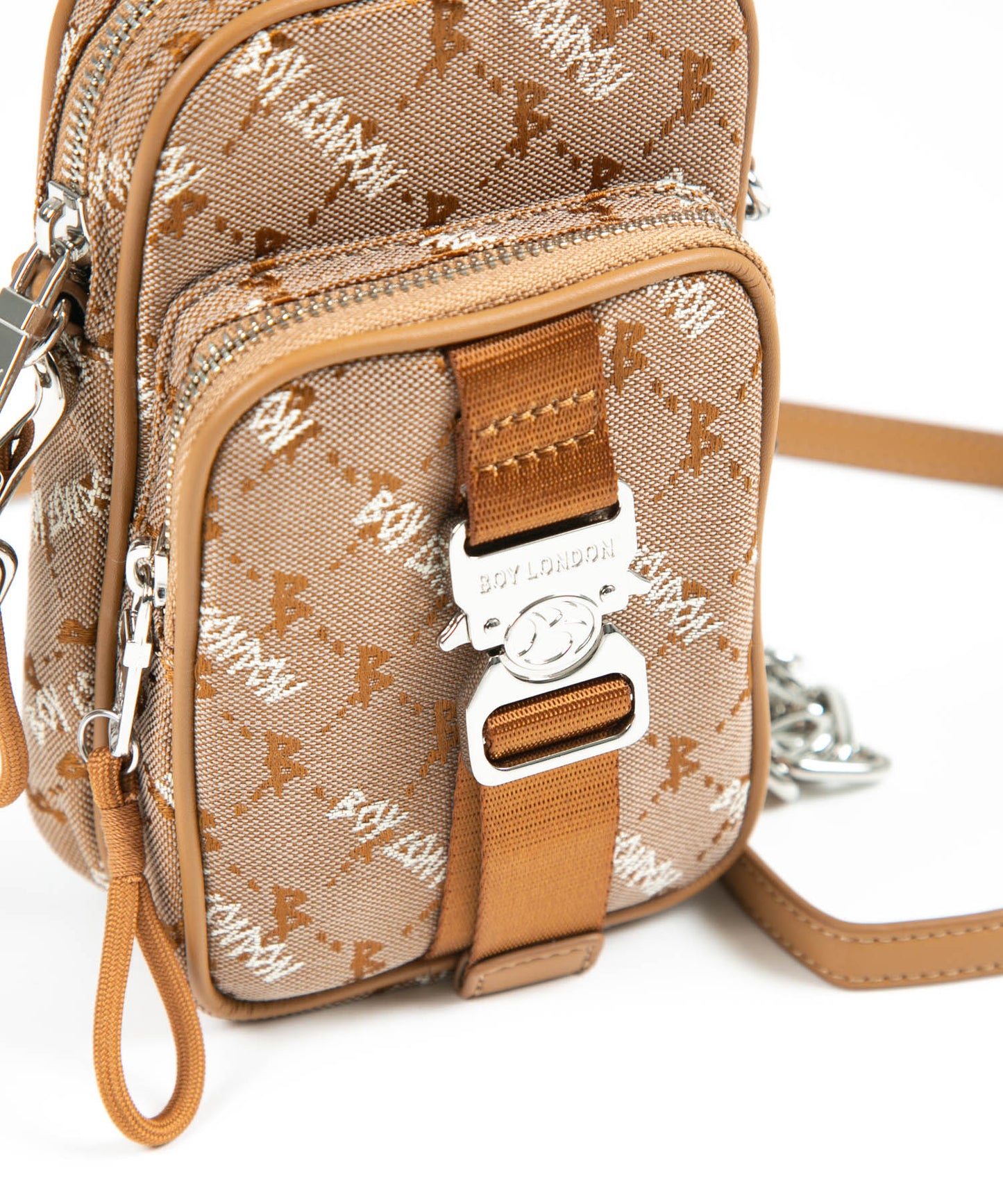 JACQUARD POCKET SHOULDER BAG BROWN【B224N8500808】