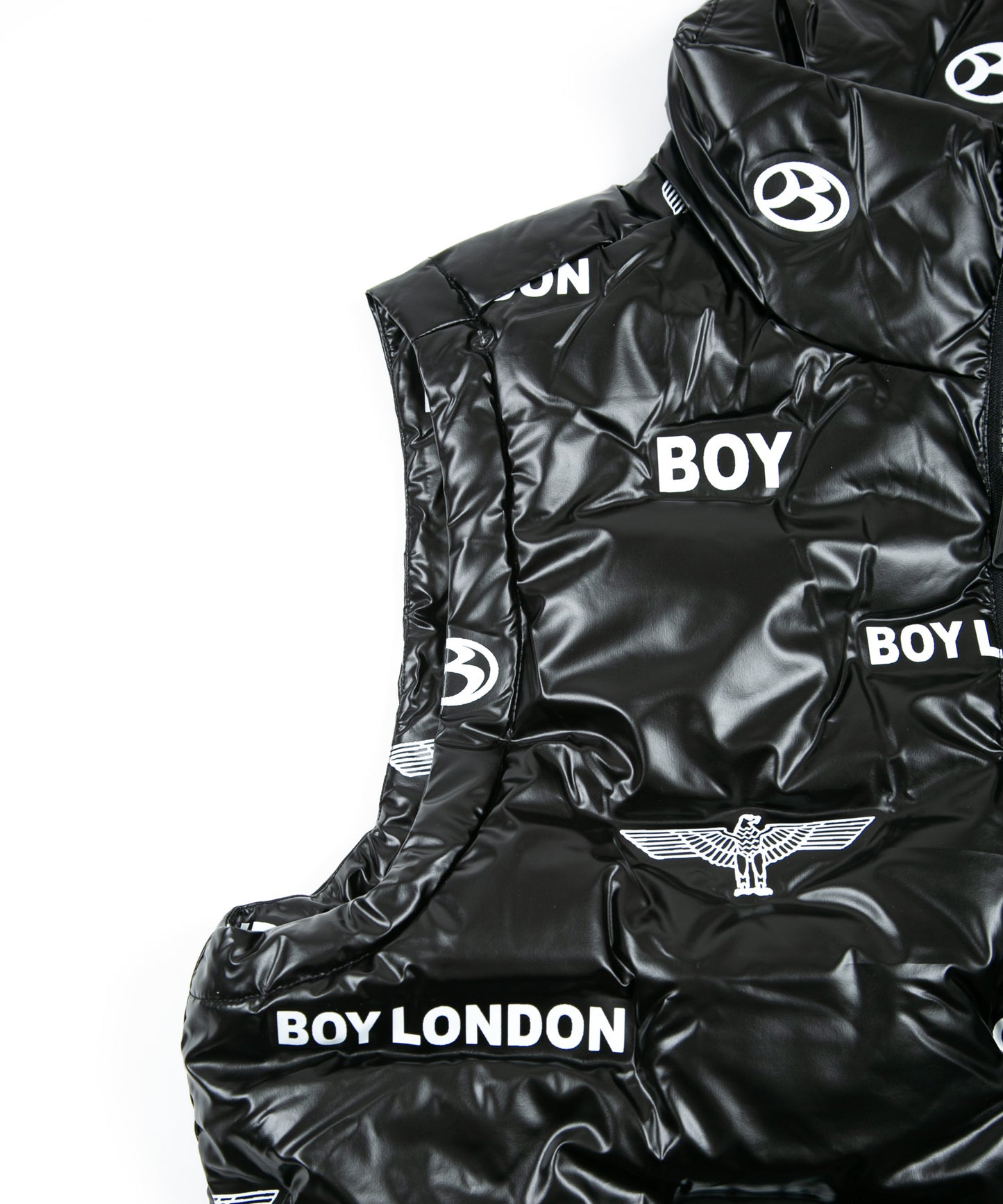 LOGO PATTERN DOWN VEST BLACK【B224N3000102】