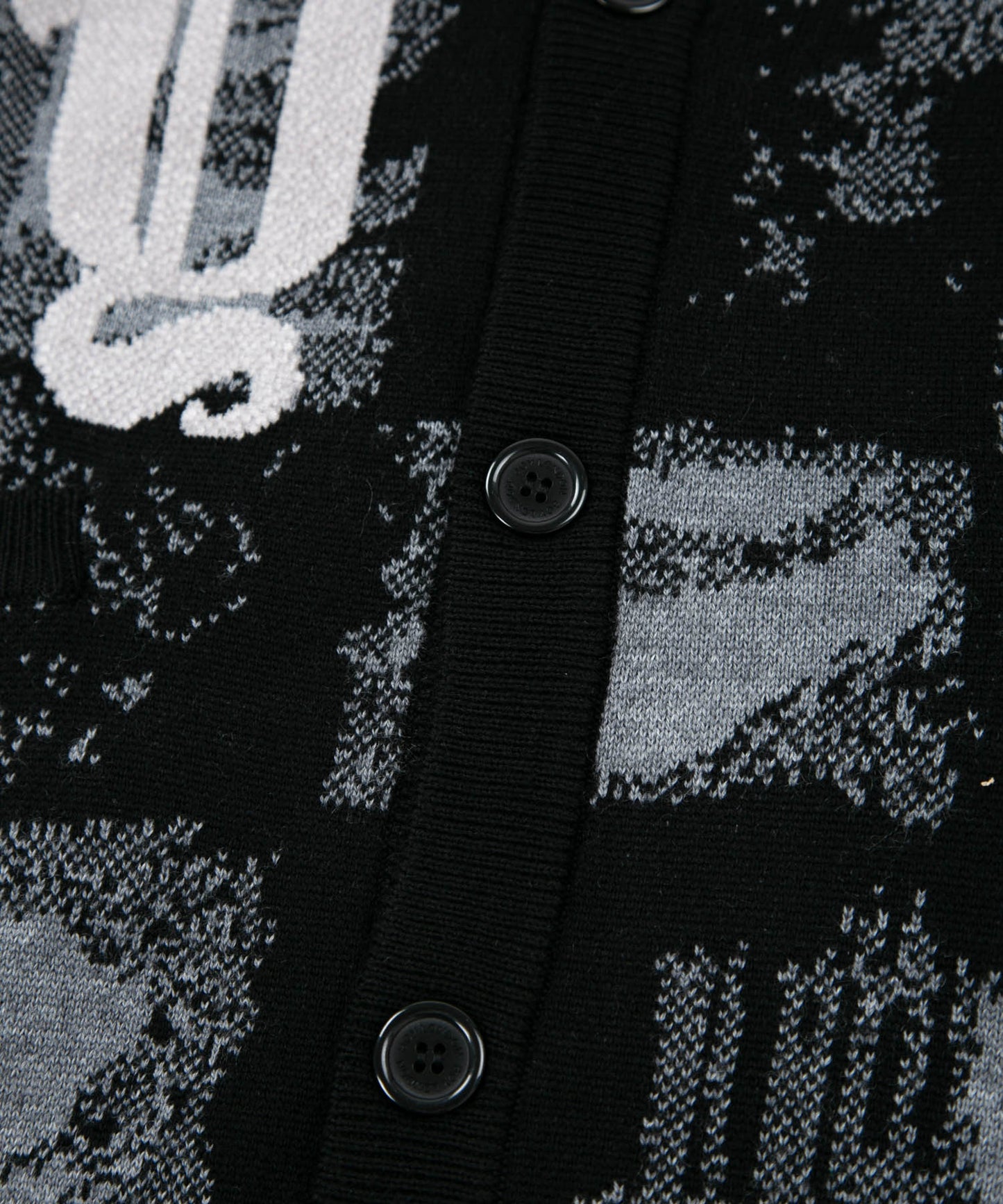 MOSAIC PATTERNED KNIT CARDIGAN BLACK【B223N6400102】