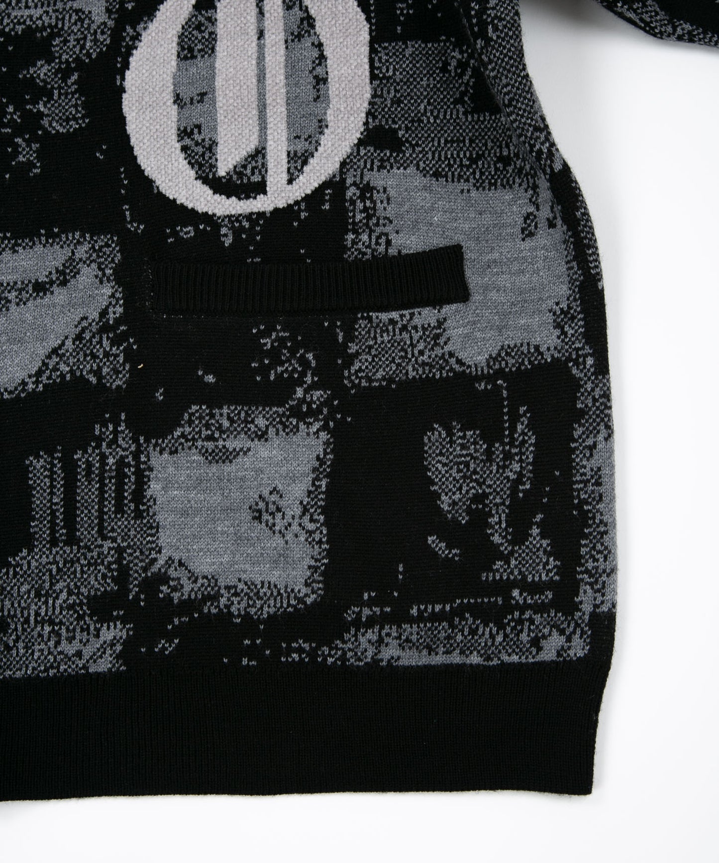 MOSAIC PATTERNED KNIT CARDIGAN BLACK【B223N6400102】