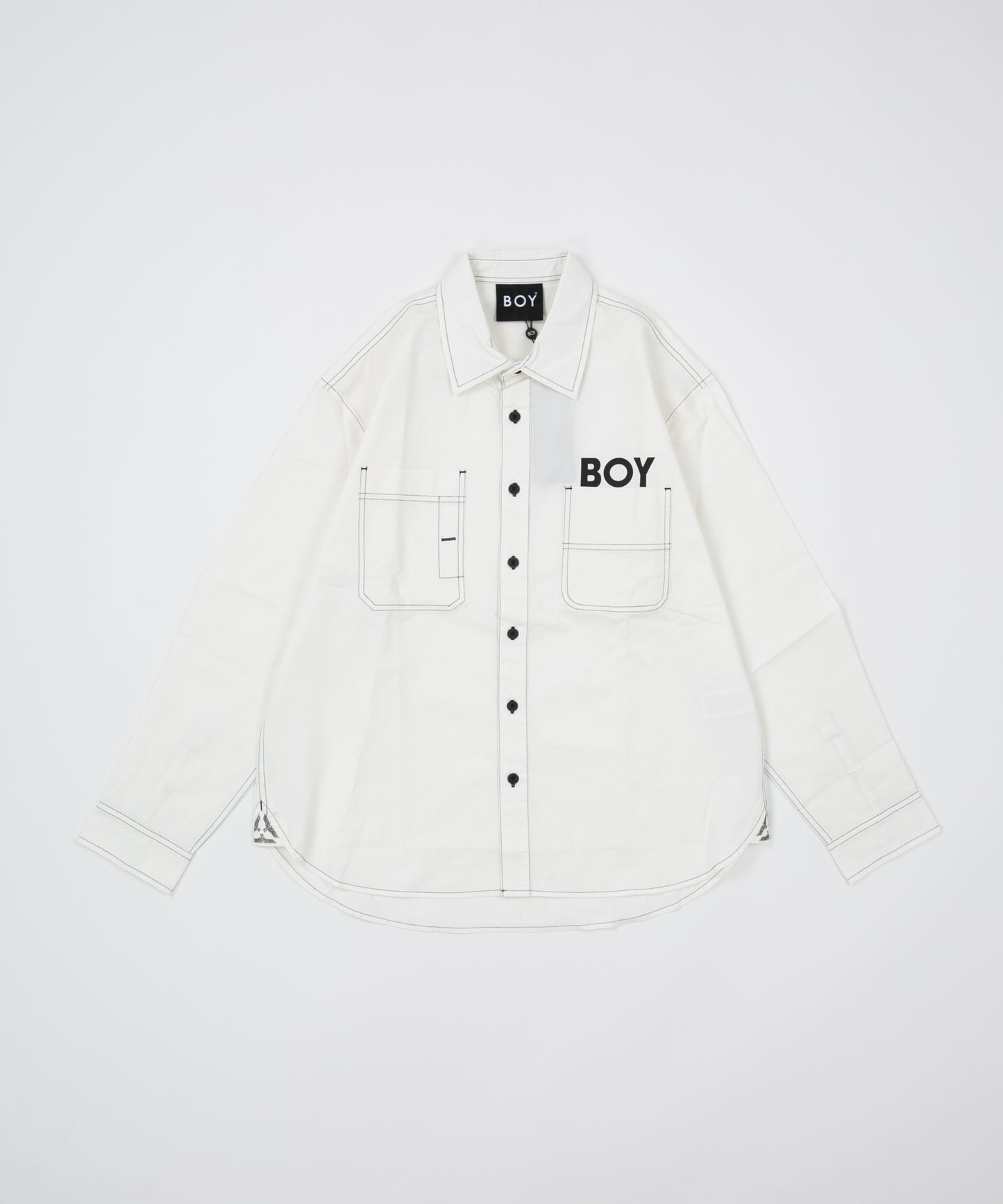 COTTON STITCH SHIRT WHITE【B223M2170001】