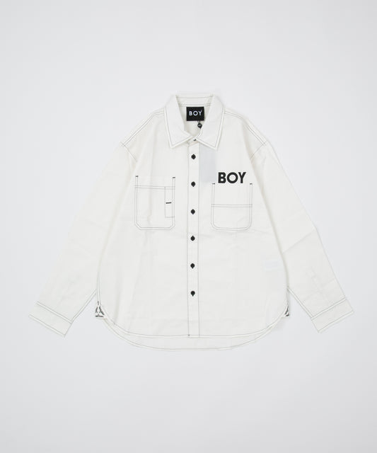 COTTON STITCH SHIRT WHITE【B223M2170001】