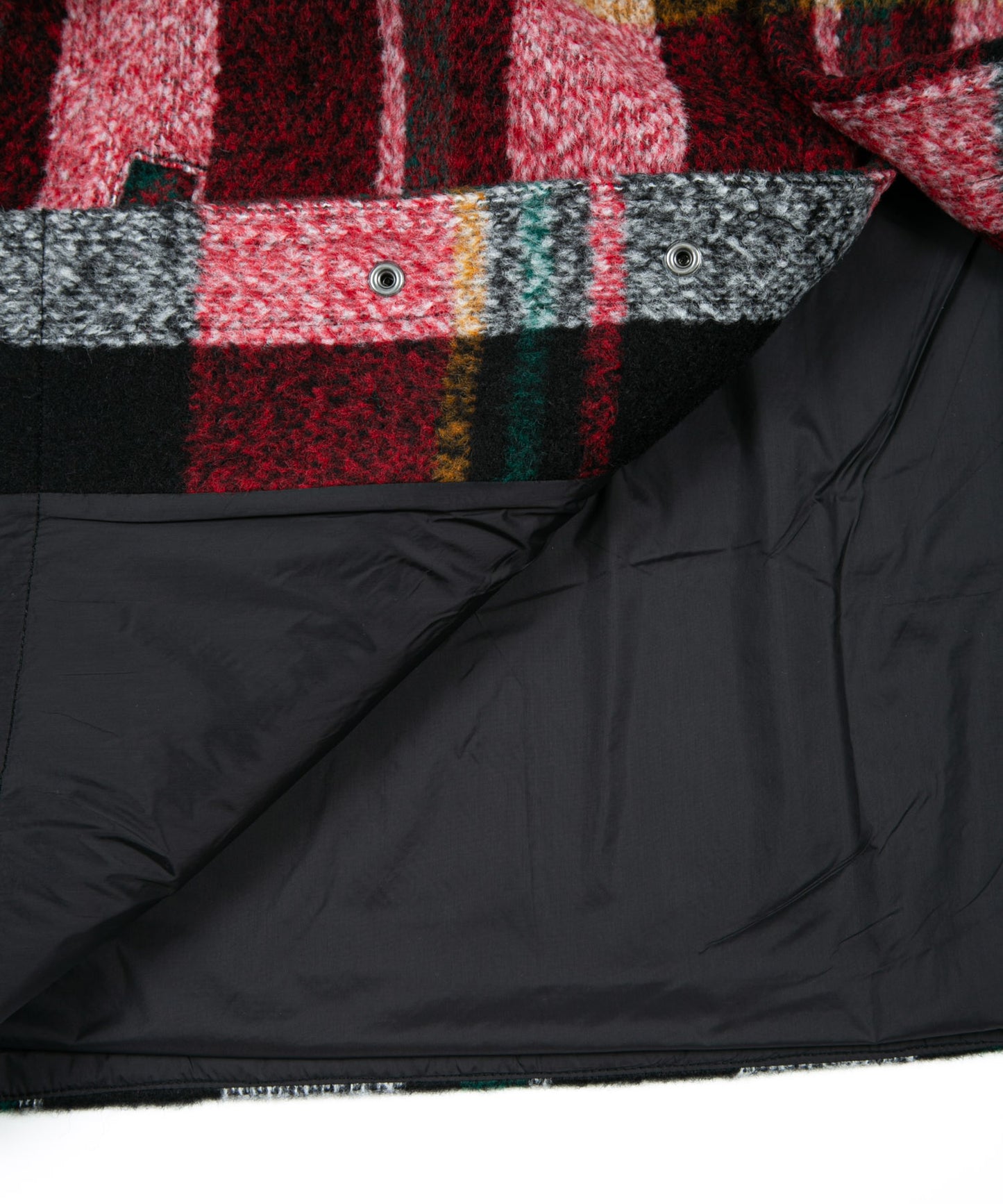 SHAGGY CHECK COACH JACKET RED【B224N2300704】
