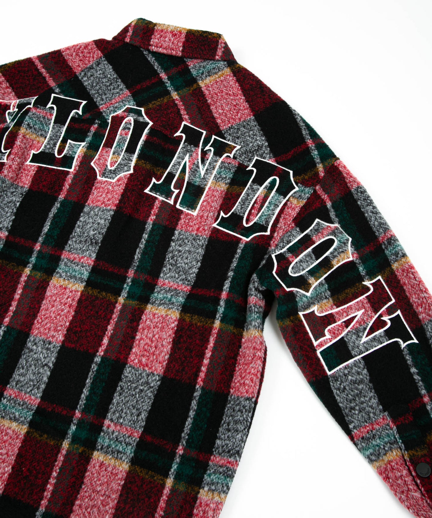 SHAGGY CHECK COACH JACKET RED【B224N2300704】