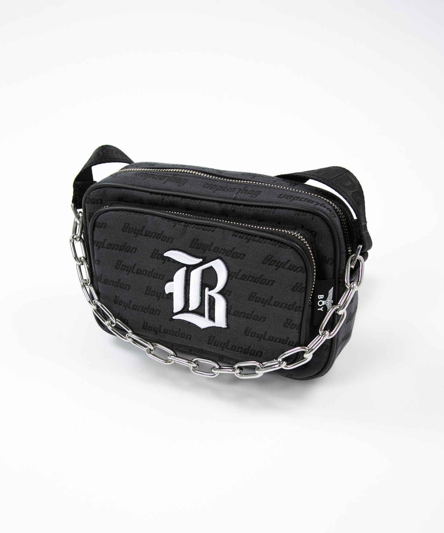 CHAIN DESIGN SHOULDER BAG BLACK【B223N8500302】