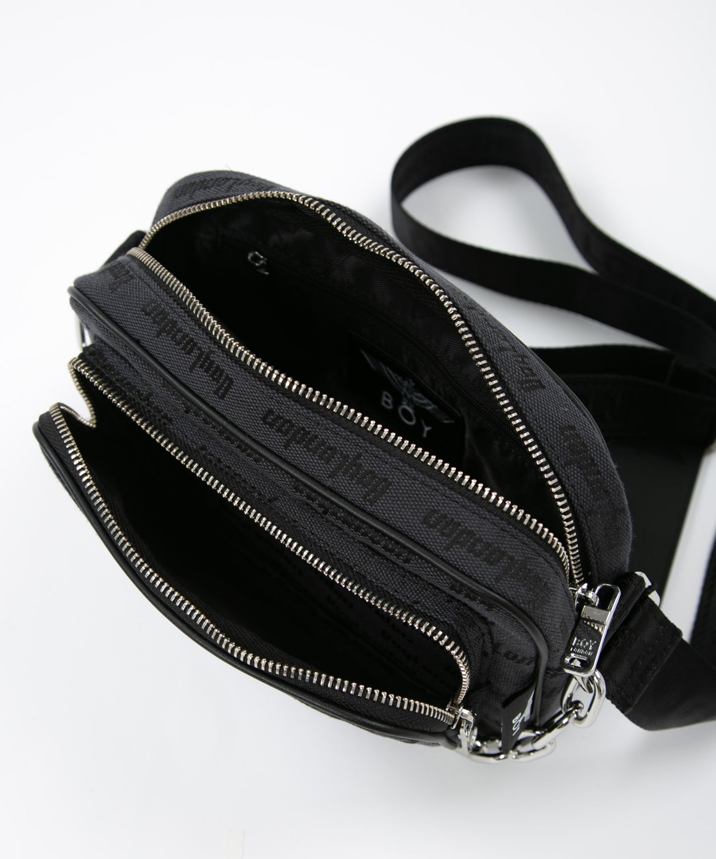 CHAIN DESIGN SHOULDER BAG BLACK【B223N8500302】