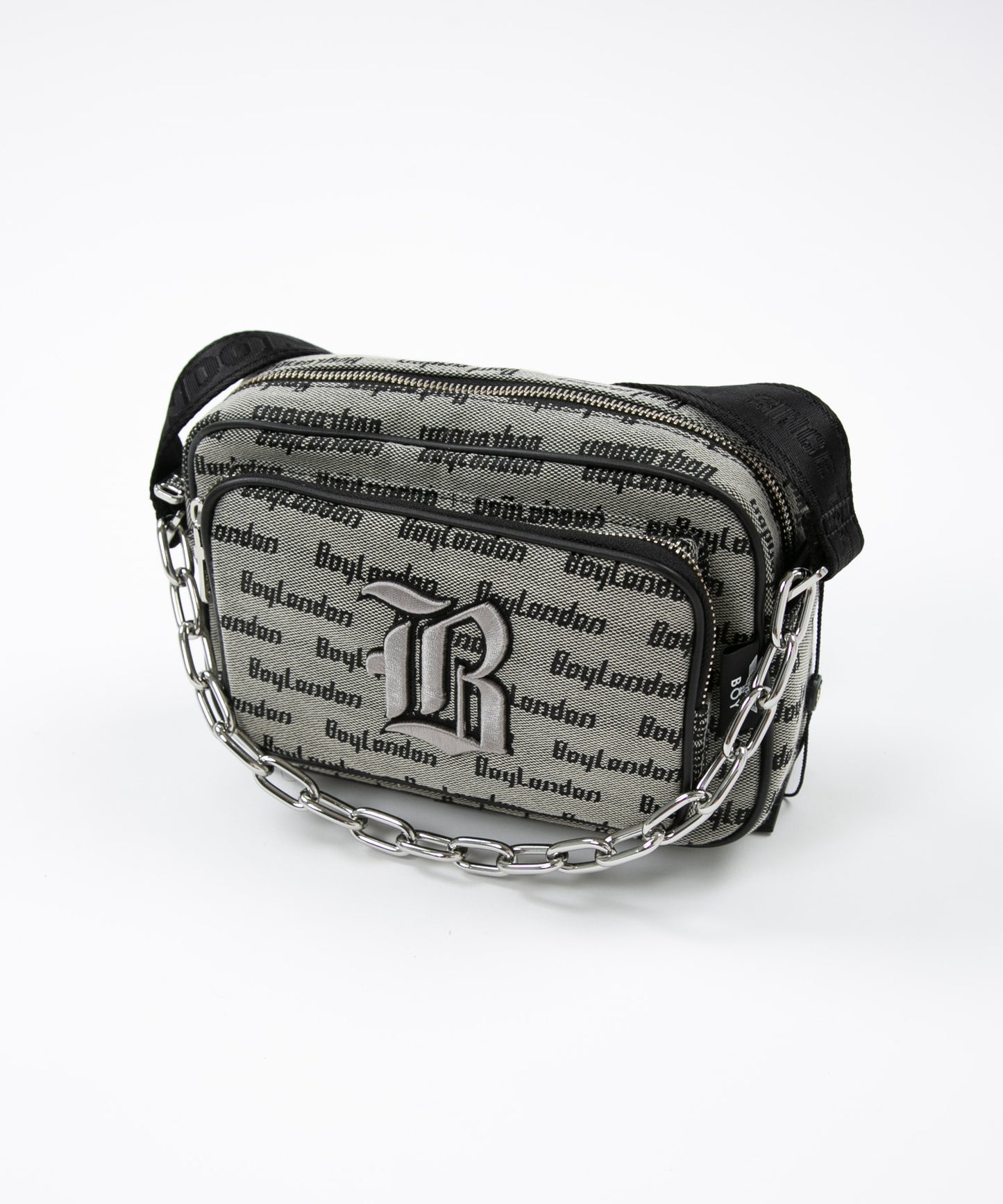 CHAIN DESIGN SHOULDER BAG GREY【B223N8500303】