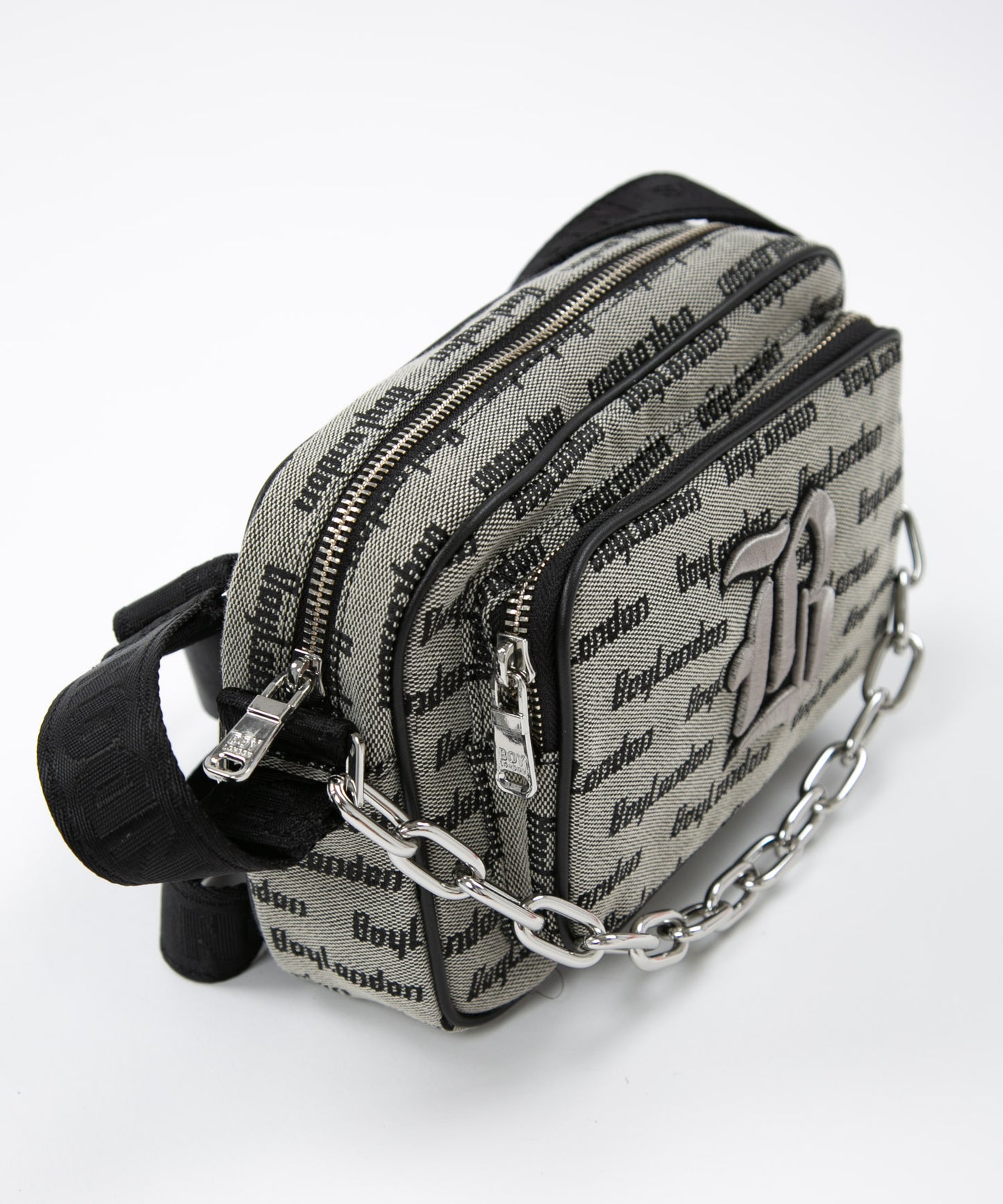 CHAIN DESIGN SHOULDER BAG GREY【B223N8500303】