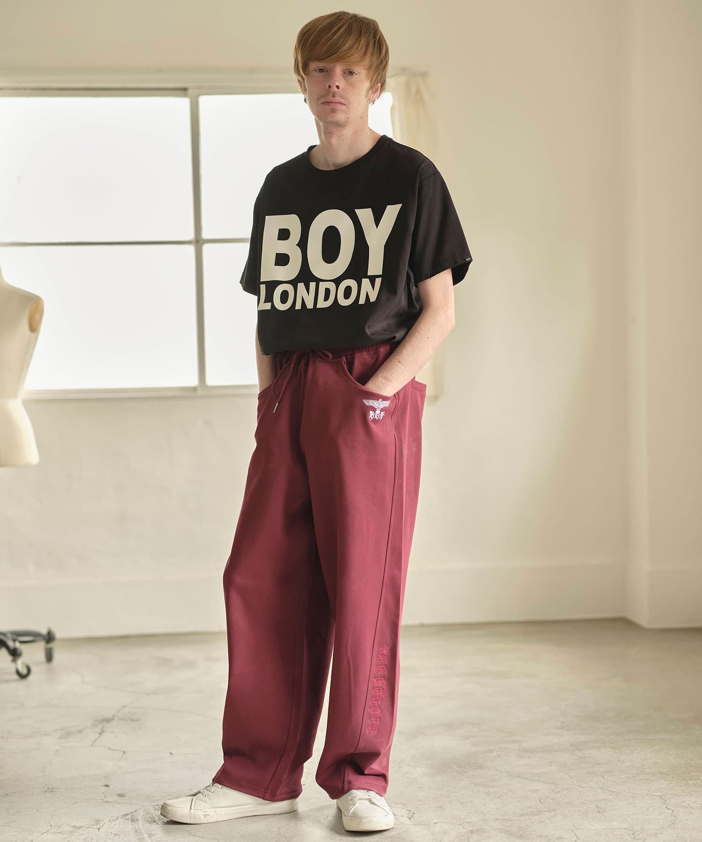 BOY LOOSE SWEAT PANTS WINE RED【B251N1501230】