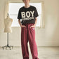 BOY LOOSE SWEAT PANTS WINE RED【B251N1501230】