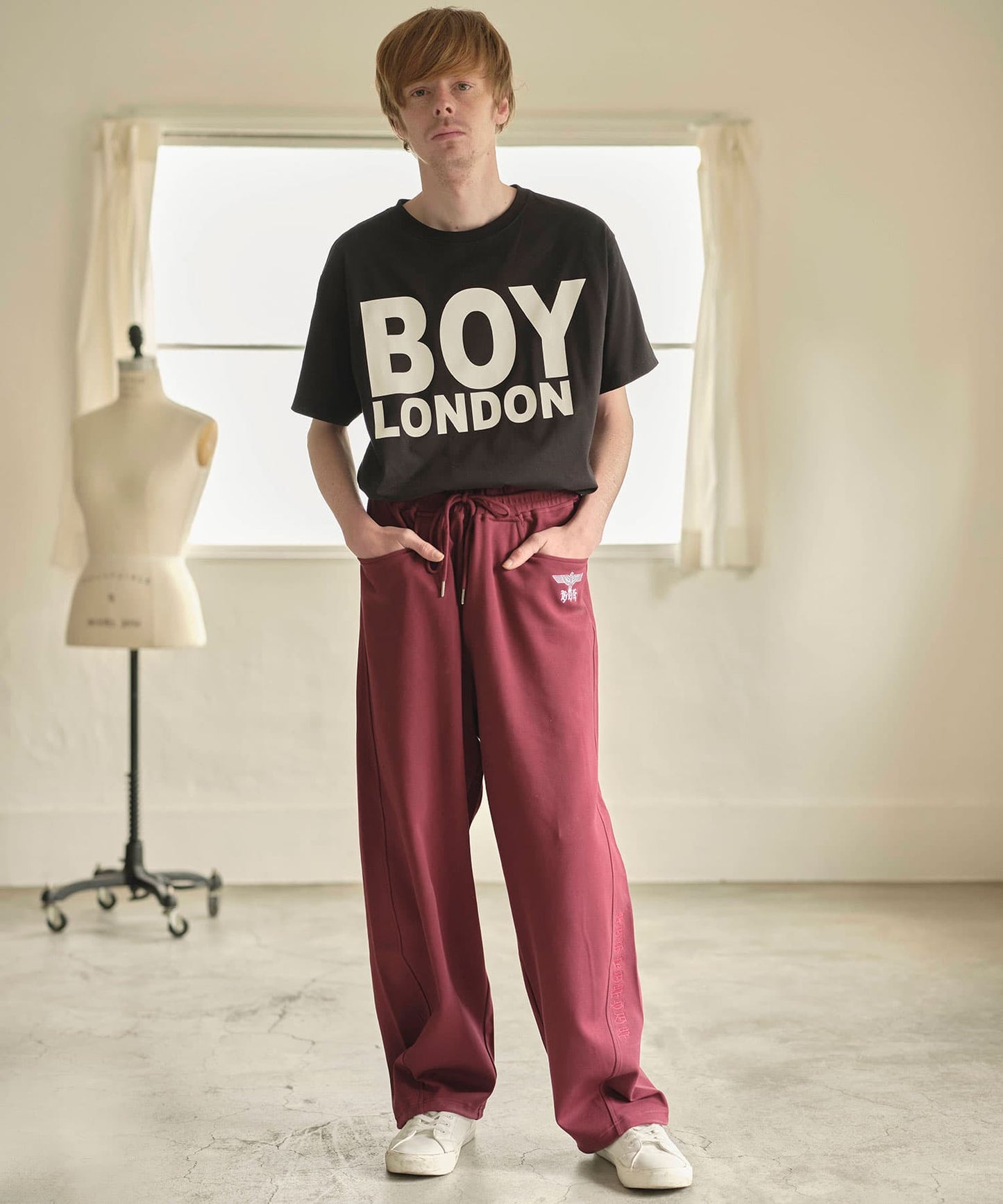 BOY LOOSE SWEAT PANTS WINE RED【B251N1501230】