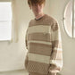 BOYLONDON PUZZLE KNIT KHAKI WHITE【B244N6000711】