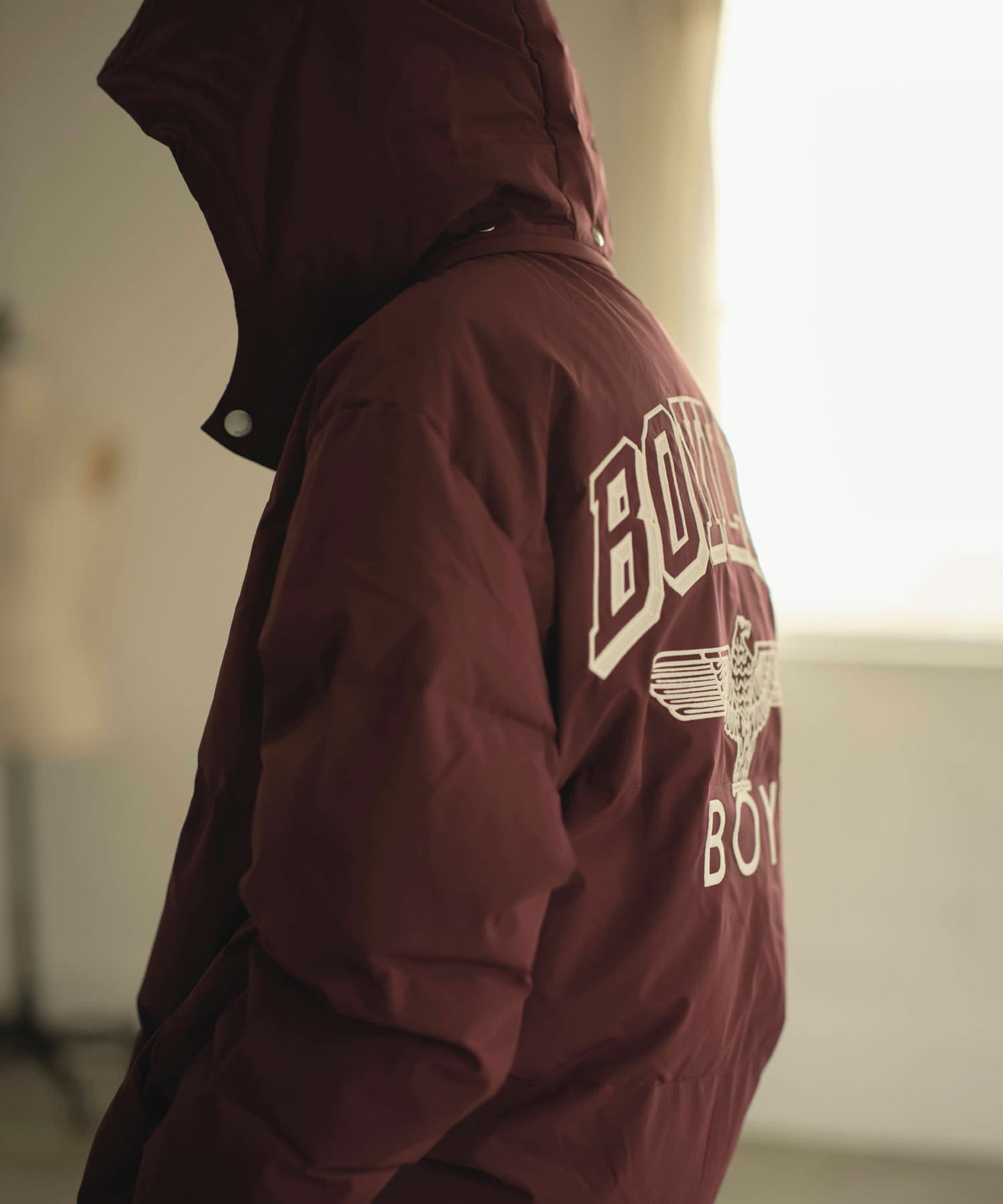 EAGLE EMBROIDERY REGULAR DOWN JACKET WINE RED【B244N2803430】