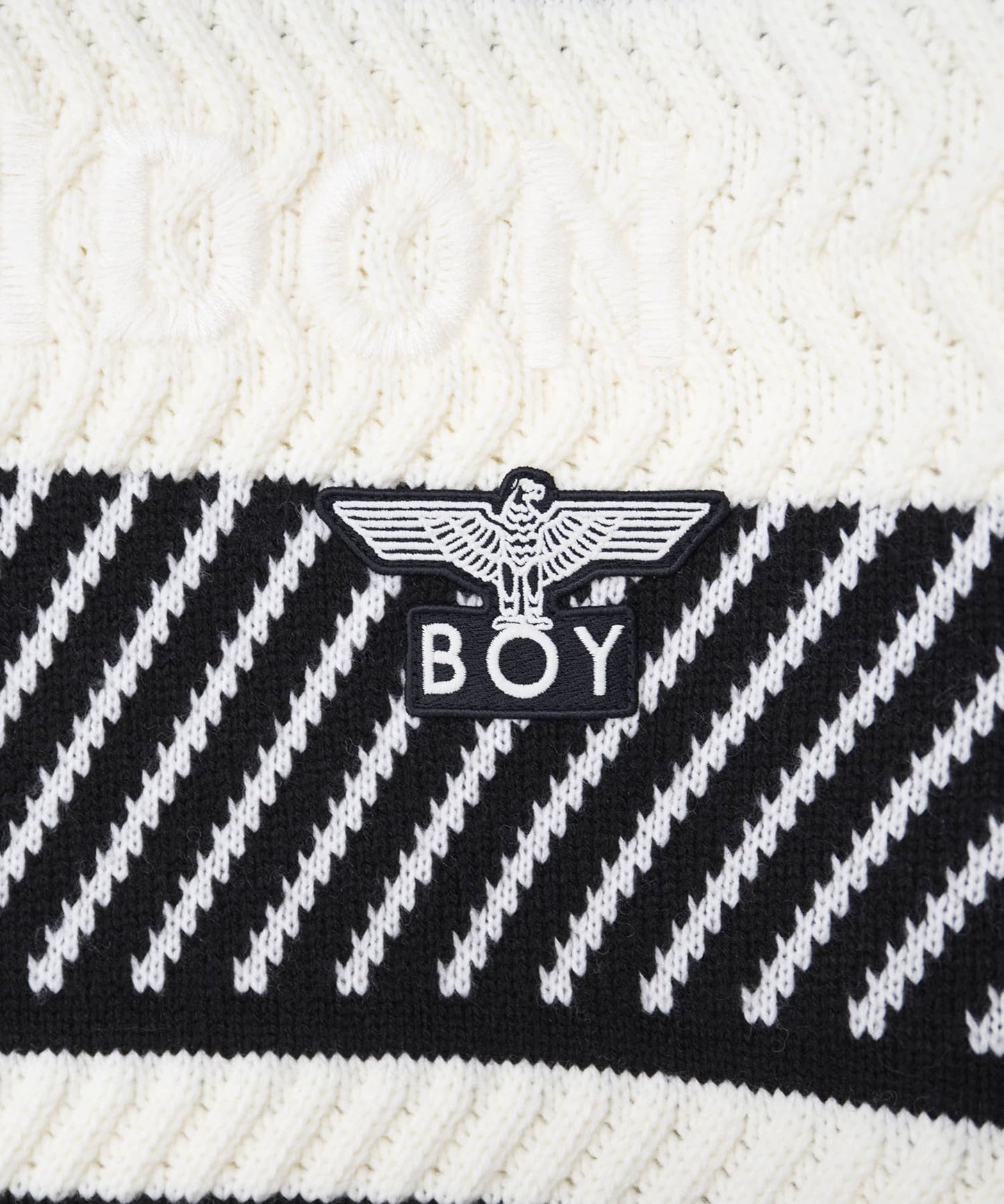 BOYLONDON PUZZLE KNIT BLACK WHITE【B244N6000702】