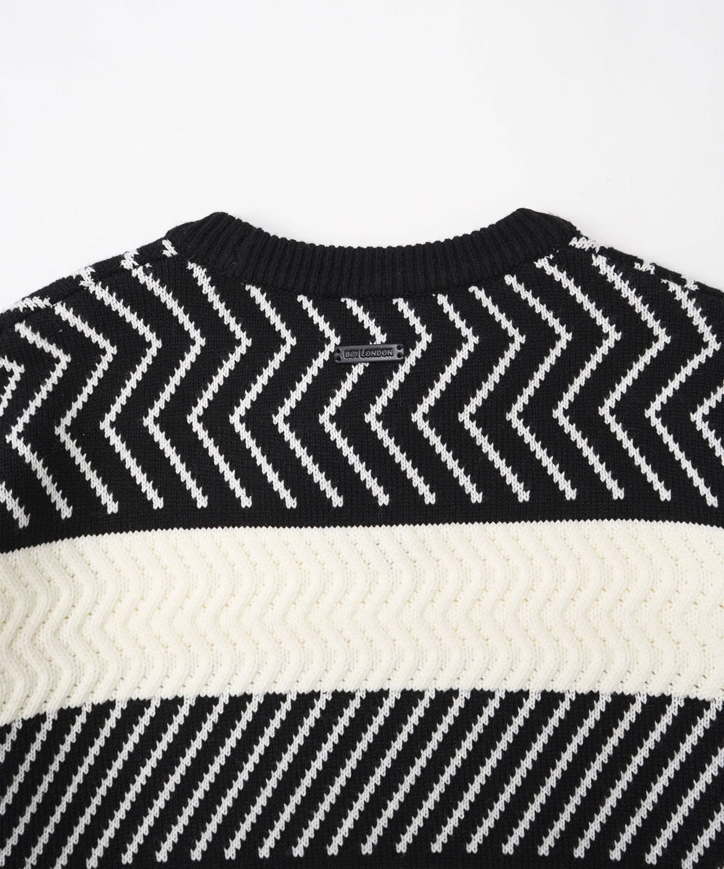 BOYLONDON PUZZLE KNIT BLACK WHITE【B244N6000702】