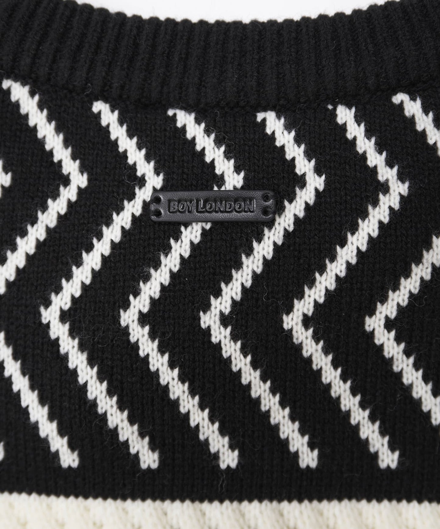 BOYLONDON PUZZLE KNIT BLACK WHITE【B244N6000702】