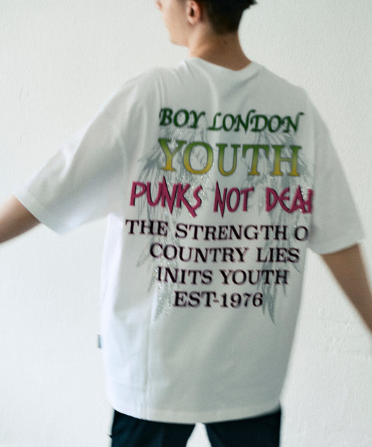 RHINESTONE WING TEE WHITE【B232N0105101】