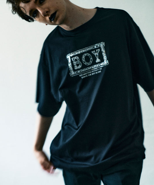 BOY RHINESTONE TEE BLACK【B232N0170602】