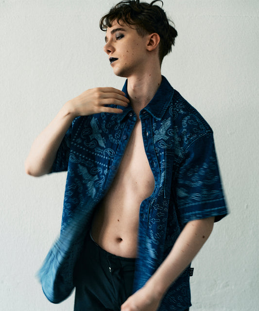 BANDANA DENIM SHIRT BLUE【B231N4970106】