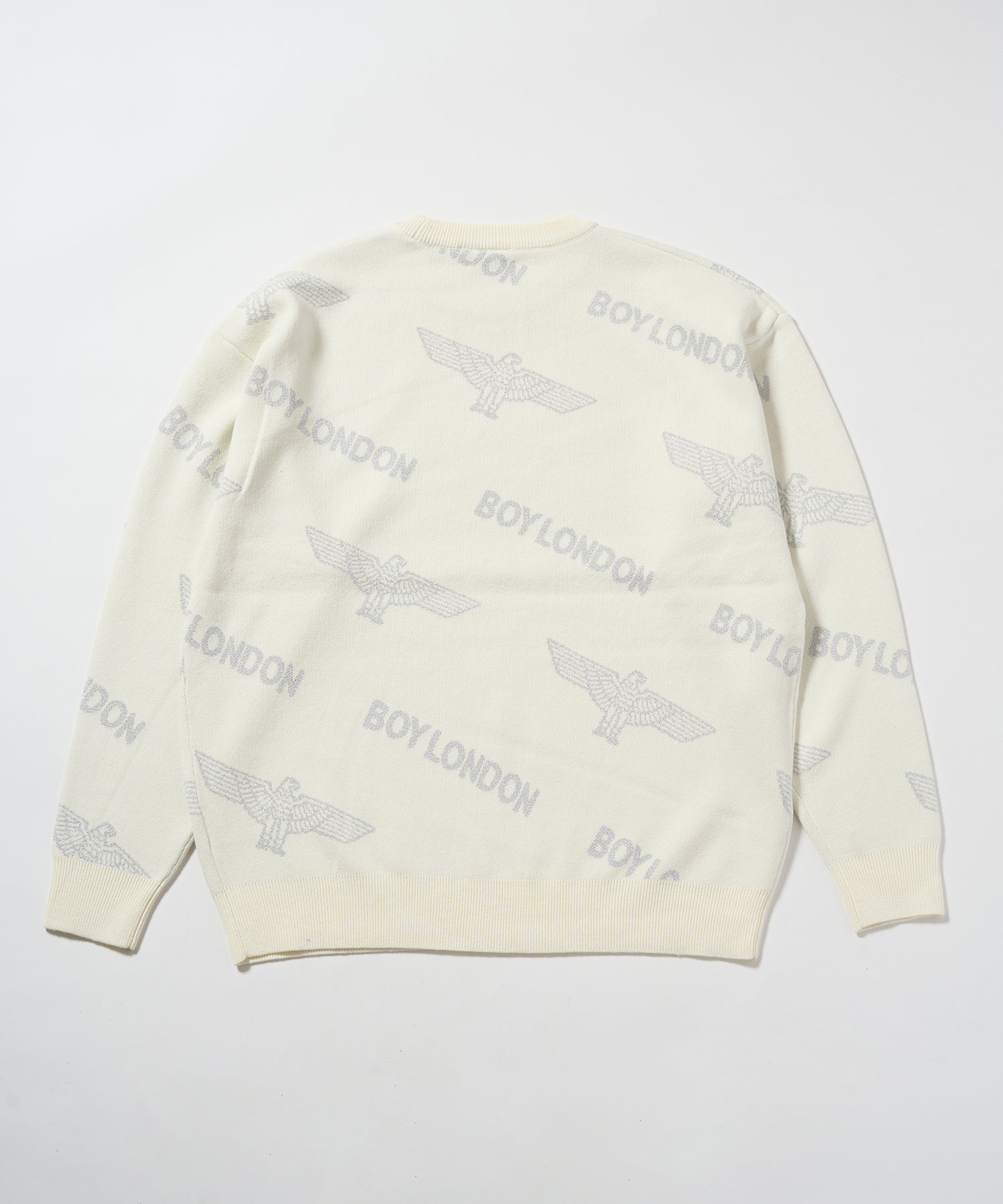 Silver LOGO Jacquard Knit Pullover WHITE【B233N6090101】 – BOY LONDON