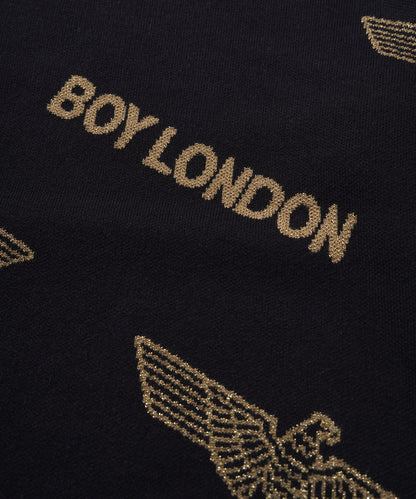 Gold LOGO Jacquard Knit Pullover BLACK【B233N6090102】