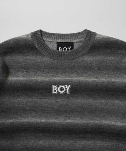 MONO Border Gradation KNIT GRAY【B233N6000502】
