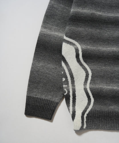 MONO Border Gradation KNIT GRAY【B233N6000502】