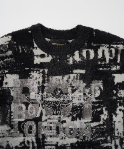 BOY Photo Shaggy KNIT BLACK【B233N6001102】