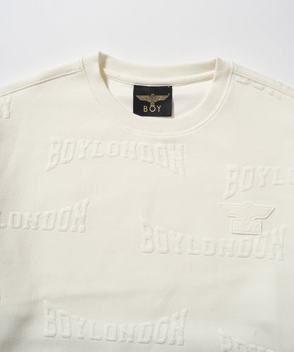 BOY LOGO Jacquard Knit Pullover WHITE【B233N0302031】