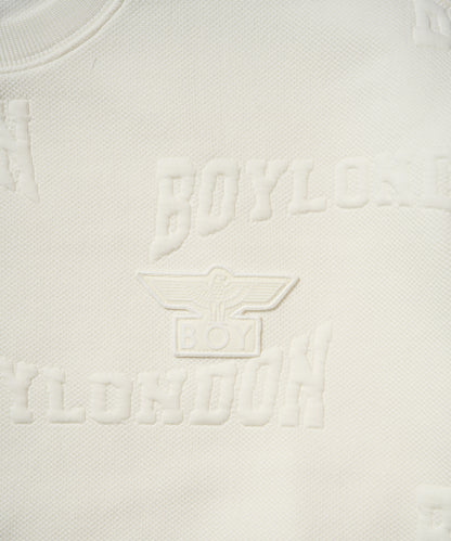 BOY LOGO Jacquard Knit Pullover WHITE【B233N0302031】